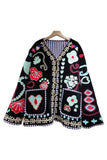 Embroidered Floral V-Neck Button-Front Coat
