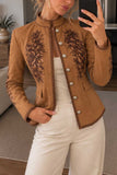 Vintage Floral Detail Military Jacket