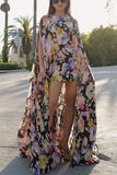 Flowing Layered Floral Dress