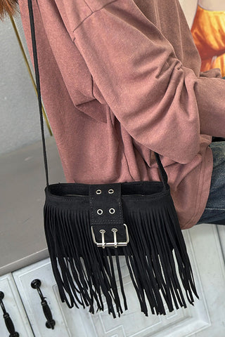 Fringe Buckle Crossbody Bag