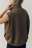 Snap Button Collared Sleeveless Vest