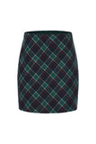 Plaid High-Waist Bodycon Midi Skirt