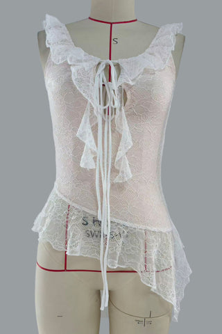 Lace-Up Asymmetrical Tank Top