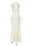 Halter Tie-Back Skirt Set