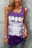 Abstract Print Scoop Neck Tunic Top