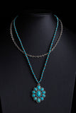 Turquoise Pendant Layered Necklace