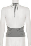Draped Halter Neck Tank Top