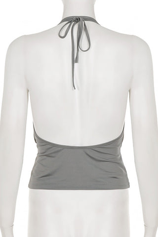 Draped Halter Neck Tank Top