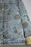 Floral Sequin Denim Jacket