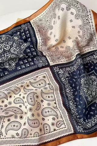 Patchwork Geometric Print Square Scarf