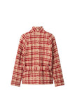 Plaid Tie-Waist Long Sleeve Coat