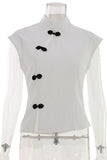 Mandarin Collar Frog Closure Top