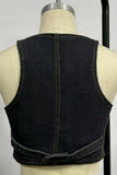 Button-Front Denim Vest