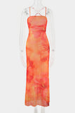 Floral Tie-Back Open Back Maxi Vacation Dress