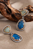 Two-Tone Stone Drop Earrings