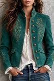 Vintage Floral Detail Military Jacket
