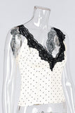 Lace-Trim Polka Dot Tank