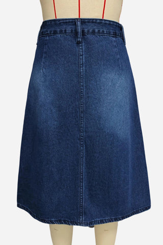 Sleek Denim A-Line Skirt