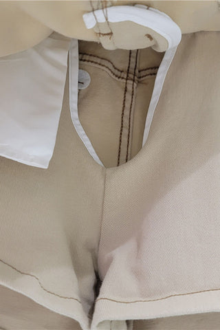 High-Waist Cargo Pocket Denim Shorts
