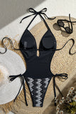 Lace-Up One-Piece Swimsuit