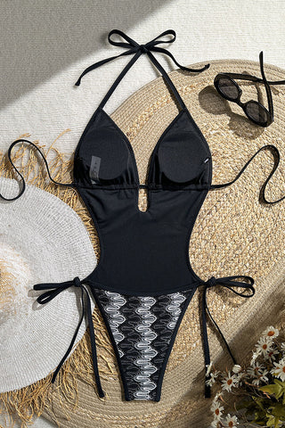 Lace-Up One-Piece Swimsuit