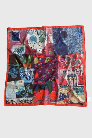 Vintage Collage Print Square Scarf