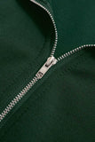 Zipper Collar Crop Sweatshirt