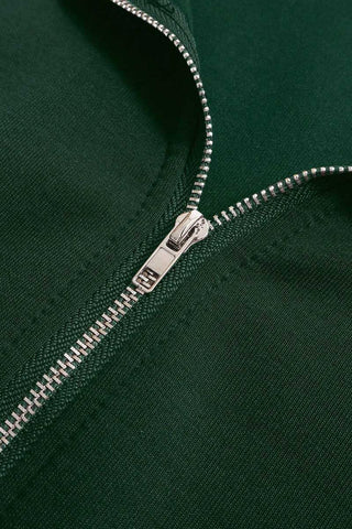 Zipper Collar Crop Sweatshirt