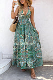 Paisley Print Halter Maxi Dress