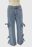 Side Tie Cargo Baggy Jeans