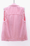 Sleeveless Collared Button-Front Vest
