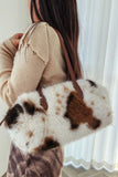 Faux Fur Double Handle Tote Bag