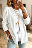 Button-Front V-Neck Denim Jacket