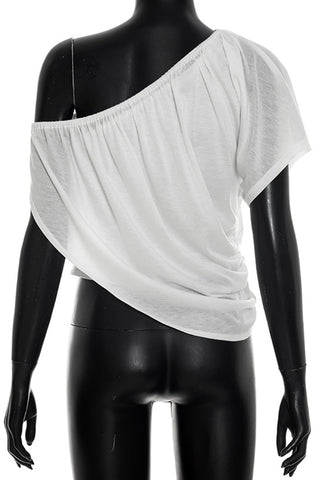 One-Shoulder Draped Tank Top