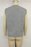 Bow Front Crew Neck Knit Sweater Vest