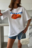 Graphic Print Oversized Crew Neck T-Shirt