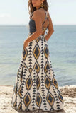 Striped Maxi Skirt with Tiered Design
