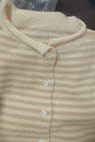 Striped Button-Front Long Sleeve Cardigan