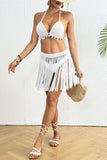 Crochet Shell-Trim Fringe Cover-up