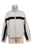 Colorblock Stripe Stand-Collar Zip Jacket