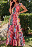 Boho Print Smocked Waist Dress