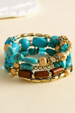Multi-Strand Beaded Charm Bracelet Set