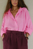 Button-Front Collared Shirt