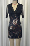 Floral Sheer Sleeve Mini Dress