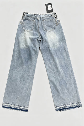 Crystal-Trim Straight Jeans