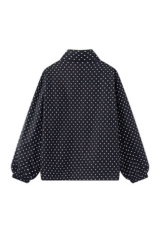 Polka Dot Half-Zip Pullover Jacket