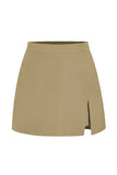 High-Waist Front Slit Mini Skirt
