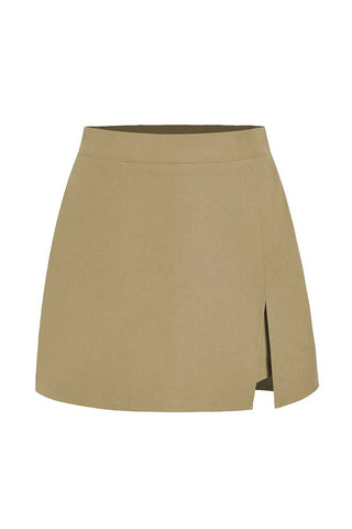 High-Waist Front Slit Mini Skirt