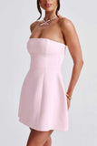 Strapless Sweetheart Fit and Flare Mini Dress