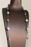 Marbled Bead Seed Chain Necklace